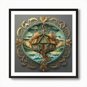 Tree House paper Art Art Print