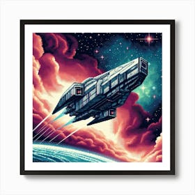 8-bit space exploration vessel 2 Art Print