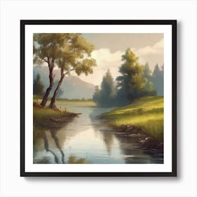 Relaxing River Art Print