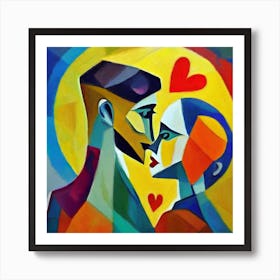 Kissing couple 1 Art Print