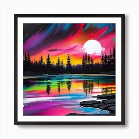 Sunset In The Woods 5 Art Print