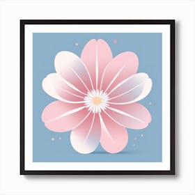 A White And Pink Flower In Minimalist Style Square Composition 720 Art Print