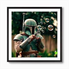 Boba Blowing Bubbles Art Print