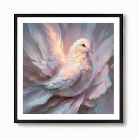 Abstract Painting Of Luminescent Dove 2 Art Print