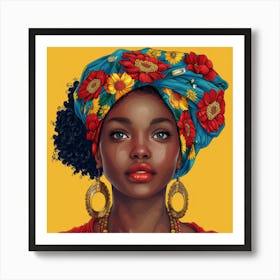 Lena1987 Beautiful Black Woman Dressed In Afrocentric Urban W 11e0c6f2 4670 45d1 83b1 52f42aea5796 1 Art Print