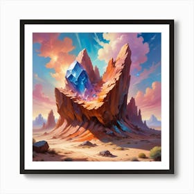 Rock In The Desert Paintings Art Print Art Print