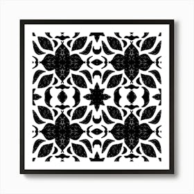 Black And White Floral Pattern Art Print