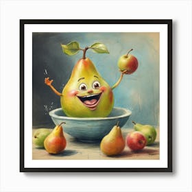 Pear In A Bowl 3 Art Print