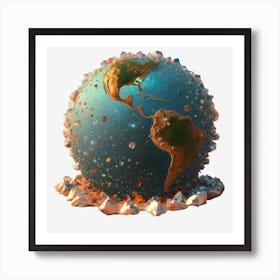 Earth With A Virus Art Print