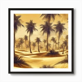 Desert Palm Trees Art Print