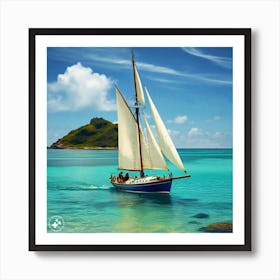 Sailboat In The Sea Art Print