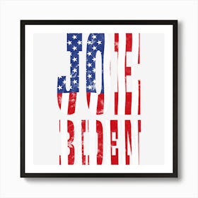 Joe Biden Usa Flag Art Print