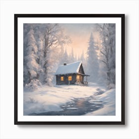 Cabin In The Woods Art Print