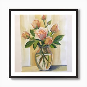 Bouquet of flowers inside a vase. Abstract artistic drawing 8 Art Print