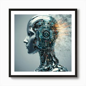 Robot Head Art Print