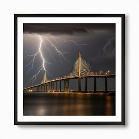 Lightning Over The Bridge 3 Poster