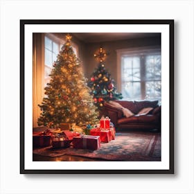 Christmas Tree In The Living Room 44 Art Print