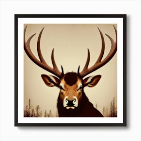 Abstract Deer Head Silhouette Wall Decor - Art Poster Showroom