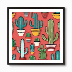 Cactus Pattern 7 Art Print