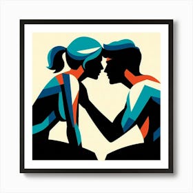 Couple Kissing 2 Art Print