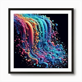 Colorful Paint Splashes Art Print