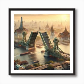 Sunrise In Bangkok Art Print