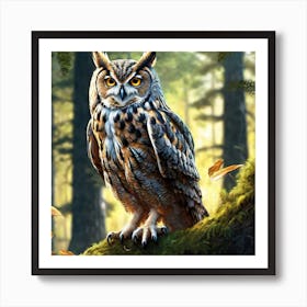 Owl In The Forest 152 Art Print