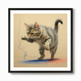 Cat On Fire Art Print