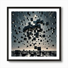 Abstract Cubes Art Print