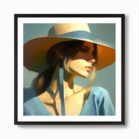 Portrait Of A Woman In A Hat 7 Art Print