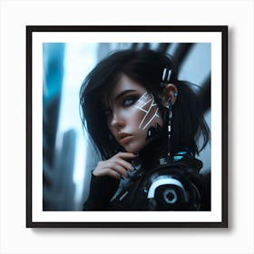 cyberpunk girl Art Print