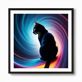 Cat In Space Canvas Print Art Print