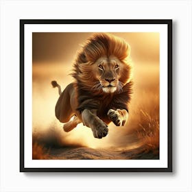 Lion Running 1 Art Print