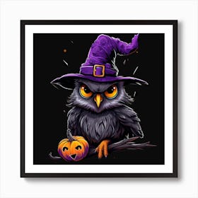 Halloween Owl 10 Art Print