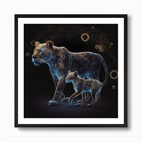 Lioness Energetic Bond Art Print