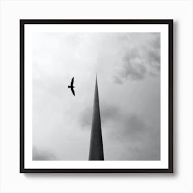 Bird On A Spire - Spire Of Dublin, Ireland Art Print