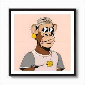 Monkey With A Knife Art Print