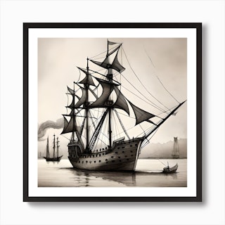Pirate Ship print by Terry Fan