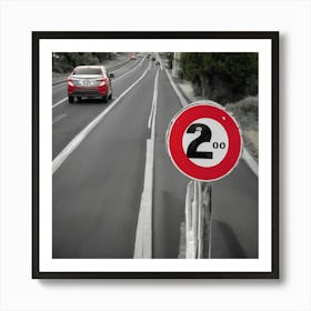 Speed Limit Sign 2 Art Print