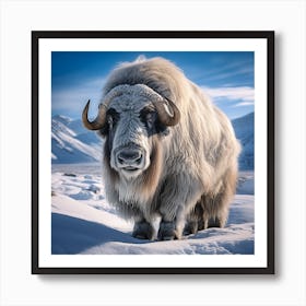 Yak In The Snow Art Print