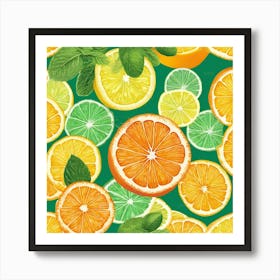 Slices Fruit Citrus Art Print