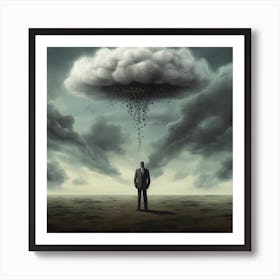 Man Looking At A Cloud Art Print