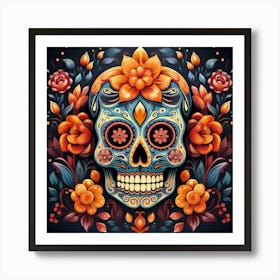 Day Of The Dead Skull 4 Art Print