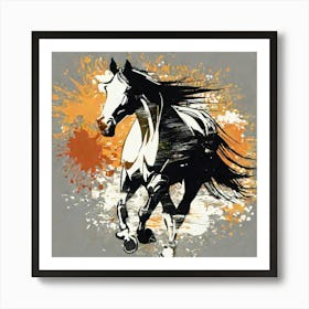 Illustration grunge Horse 3 Art Print