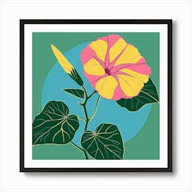 Morning Glory 1 Square Flower Illustration Art Print