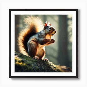 Squirrel In The Forest 222 Art Print