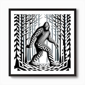 Bigfoot In The Woods Art Print