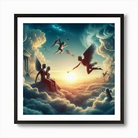 Angels In The Clouds 1 Art Print