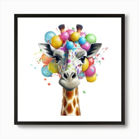 Birthday Giraffe 6 Art Print