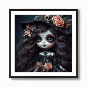 Halloween Witch Doll Art Print